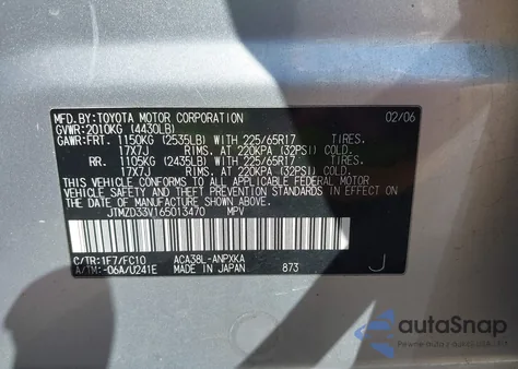 2006 Toyota Rav4 from USA, damaged, VIN JTMZD33V165013470
